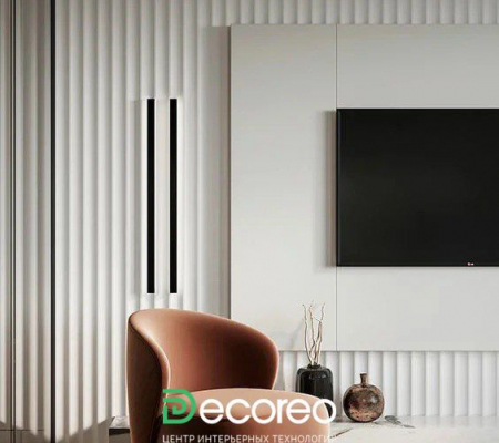 Гипсовая 3д панель «Рейка вогнутая» модель 247