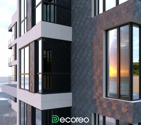 Отделка фасадными панелями «Dardo» модель 137