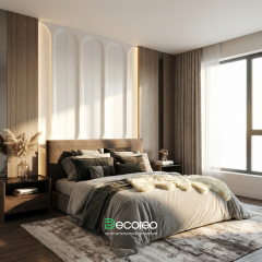 Кровать «Саливан» с высоким мягким изголовьем