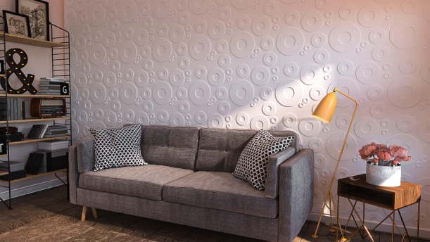 Гипсовая 3д панель «Кольца» модель 274