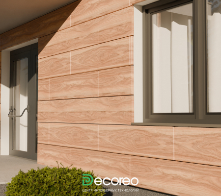 Фиброцементные панели «Орех Мармара» имитация дерева модель 203