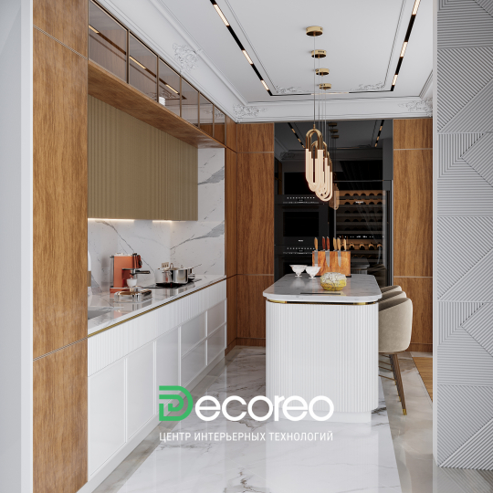 Современная кухня с островом «Опера»