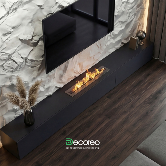 ТВ зона с камином «Файр» в наличии