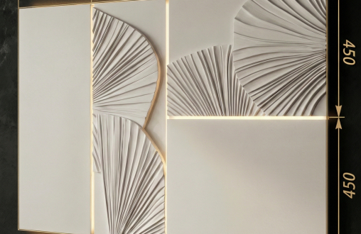 Стеновая 3D панель из гипса «Пальметто» модель 332