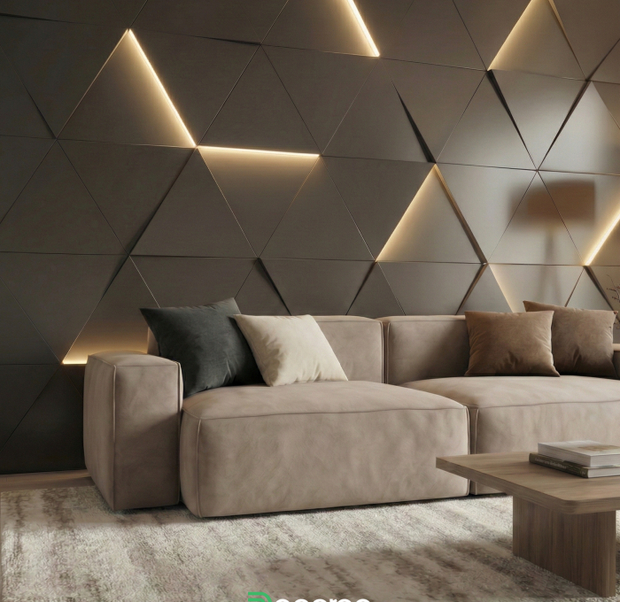 Световая 3д панель из гипса «Рэй» модель 331