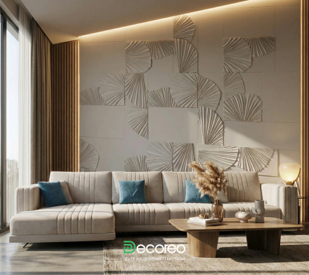 Стеновая 3D панель из гипса «Пальметто» модель 332