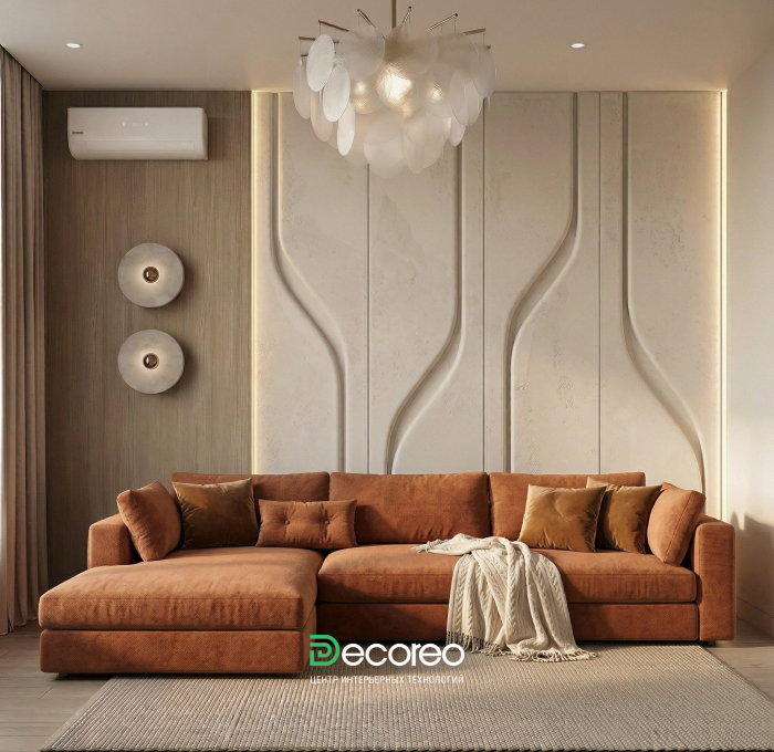 Гипсовая 3D панель для стен «Маре 2» модель 345